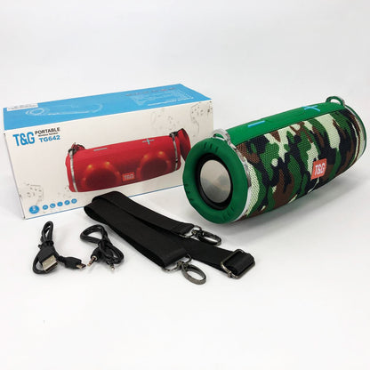 Портативная колонка TG642 с RGB подсветкой и ремешком, колонка для вечеринки. Цвет: камуфляж