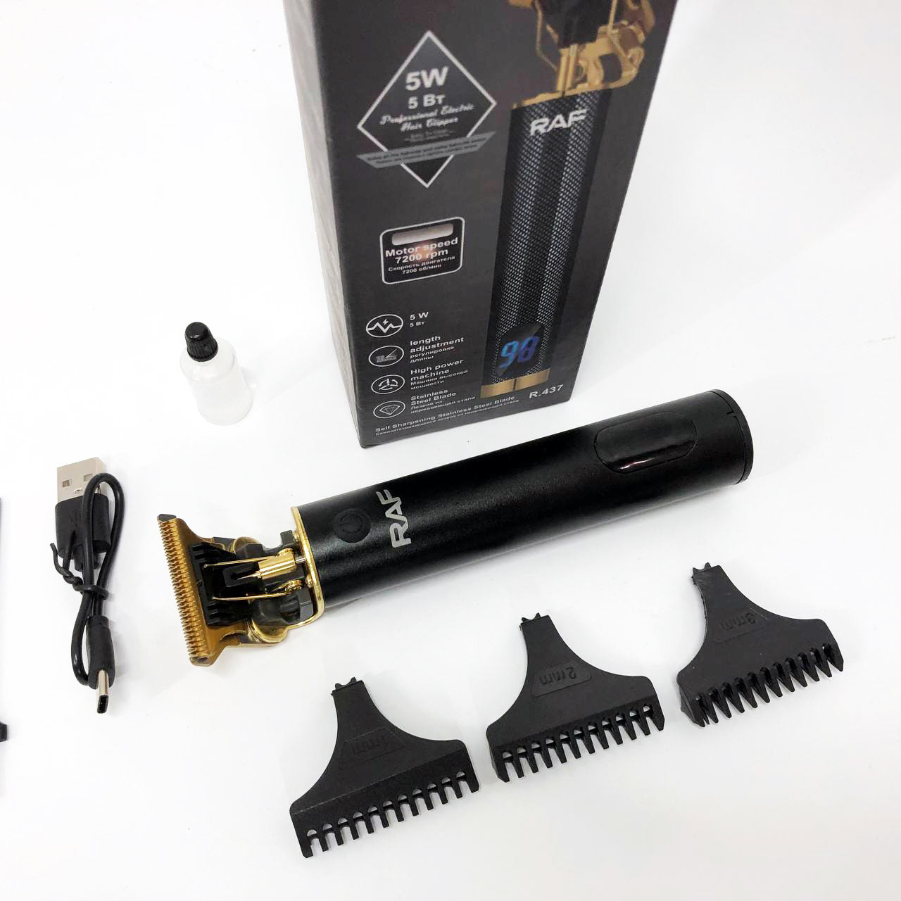 Триммер RAF R.437 для стрижки волос и бороды аккумуляторная