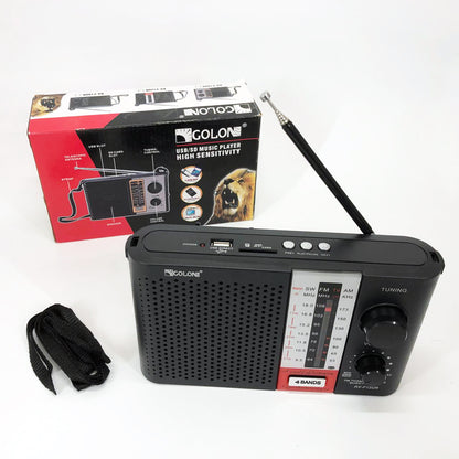 Радиоприемник переносной GOLON RX F12 AM/FM/SW, Радиоприемник am fm, Радио переносное фм. Цвет: черный