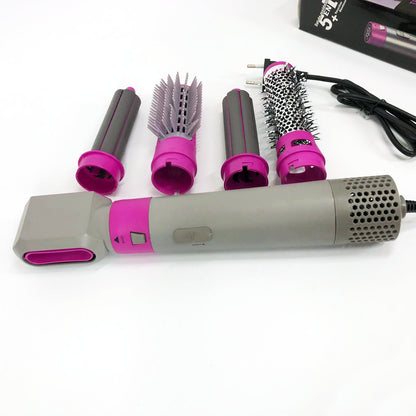 Фен-щетка стайлер 5 в 1 мультистайлер для завивки и укладки волос воздушный с насадками