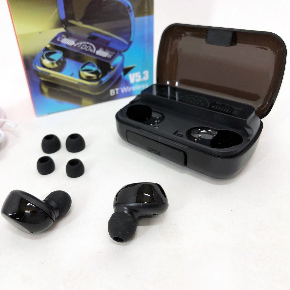 Беспроводные наушники M10 с микрофоном и док станцией-кейсом, беспроводные bluetooth наушники-гарнитура