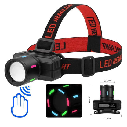 Фонарь налобный KX-1832-TG, Мощный фонарь для рыбалки, Фонарик на голову для домашних работ