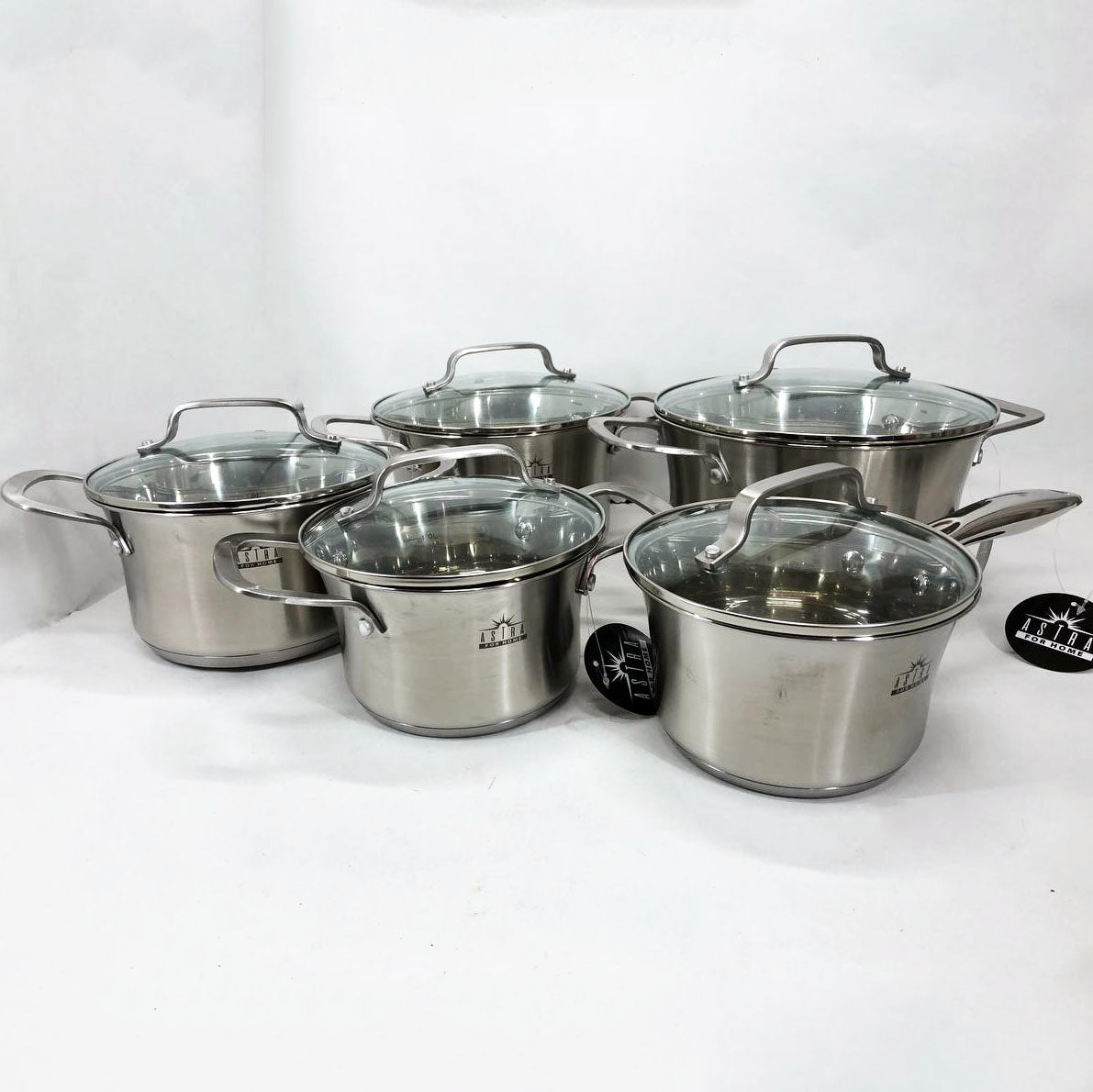 Набор посуды 10 предметов ASTRA A-2310, набор кастрюль для электроплиты, сборный набор кастрюль