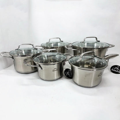 Набор посуды 10 предметов ASTRA A-2310, набор кастрюль для электроплиты, сборный набор кастрюль