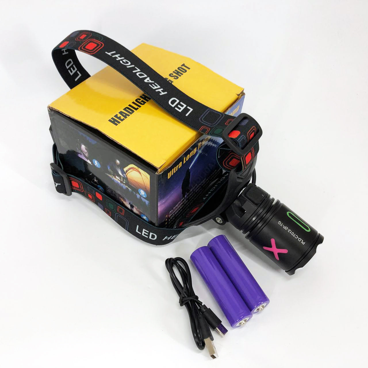 Фонарь налобный NIGHT VISION FLUORESCENCE CT012-P-TG, Фонарь аккумуляторный для рыбалки, Головной фонарик