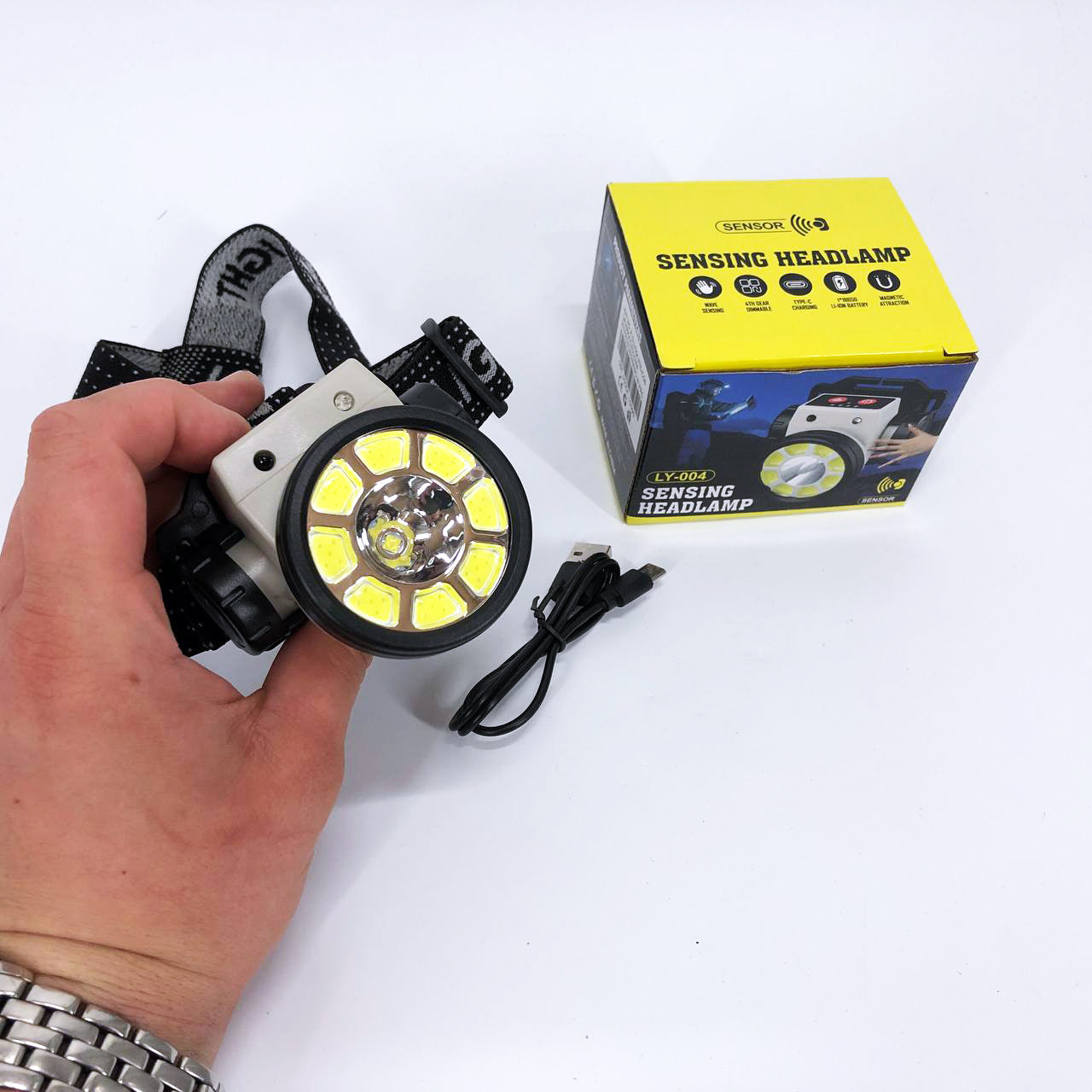 Фонарь налобный PLD-LY004-XPE+COB, фонарик на голову для роботы, мощный фонарик светодиодный на голову