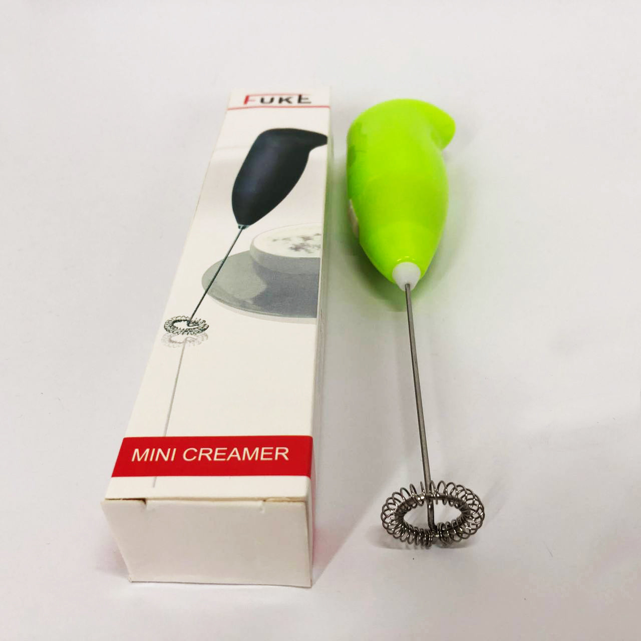 Миксер для сливок-капучинатор FUKE Mini Creamer для взбивания молока, сливок. Цвет: салатовый