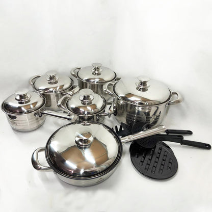 Набор посуды 18 предметов ASTRA A-2518, кастрюли из нержавейки, кастрюли с крышками, хорошие кастрюли