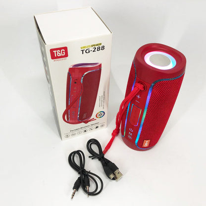 Портативная Bluetooth колонка с LED подсветкой TG288, громкая колонка для вечеринки. Цвет: красный