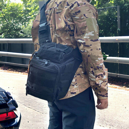Тактична сумка чорна через плече військова велика нагрудна сумка ВСУ сумка універсальна армійська