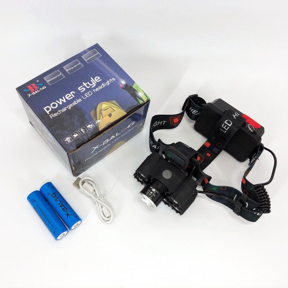 Яркий светодиодный налобный фонарь Bailong Police BL-T78 5 led белый, налобный фонарик с usb зарядкой