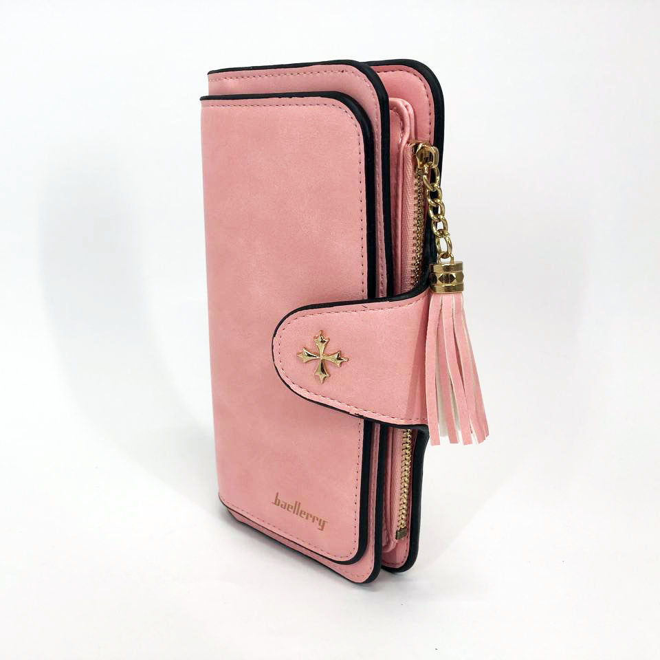 Клатч портмоне кошелек Baellerry N2341, небольшой кошелек женский, кошелек девушке мини. Цвет: розовый