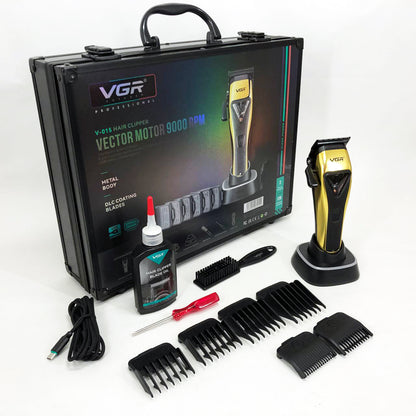 Машинка для стрижки VGR V-015 аккумуляторная беспроводная профессиональная 6 насадок