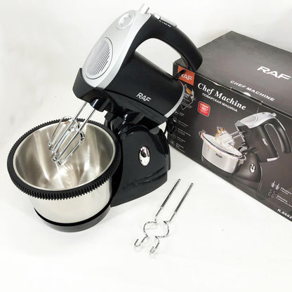 Миксер кухонный ручной RAF R.6662 с подставкой и вращающейся чашей на 3 л 5 скоростей 1000 Вт