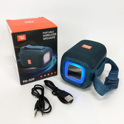 Портативна Bluetooth колонка TG339 5W з RGB підсвічуванням, Bluetooth колонка для вулиці. Колір: синій