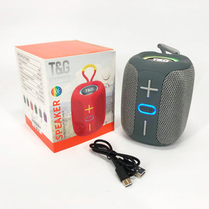 Портативная Bluetooth колонка TG658 8W с RGB подсветкой, Музыкальные колонки для улицы. Цвет: серый