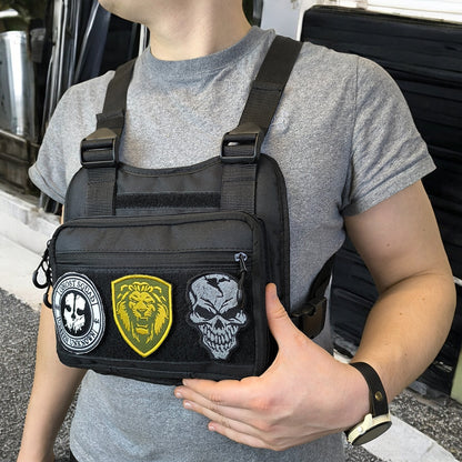 Тактична сумка нагрудна з патч-панеллю, чоловіча розвантажувальна сумка, розвантаження жилет