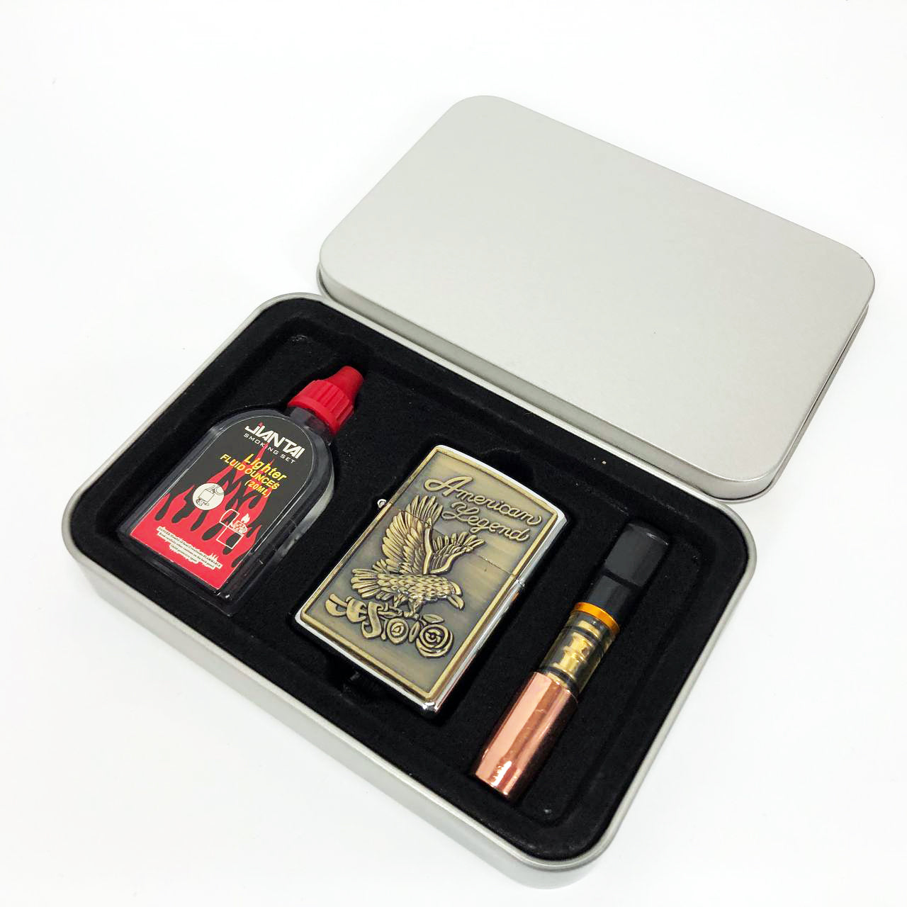 Зажигалка бензиновая в подарочной коробке N12, подарочные прикольные зажигалки, подарок зажигалка парню