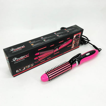 Плойка-утюжок 3в1 Gemei GM-2922, Современные щипцы для завивки волос, Прибор для завивки. Цвет: розовый