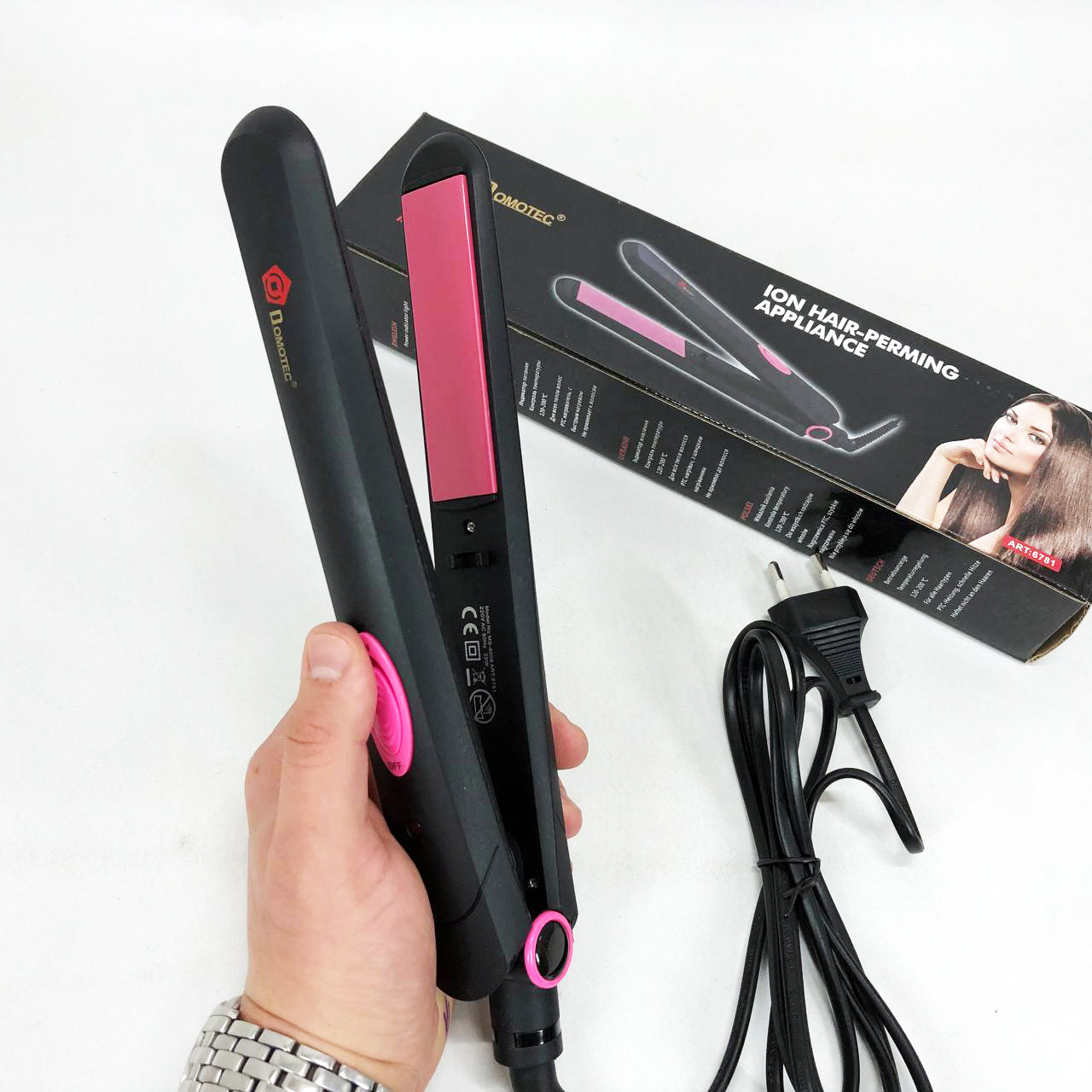 Щипцы DOMOTEC MS-4908, выпрямитель для волос 2в1, стайлер для укладки, утюжок для выравнивания