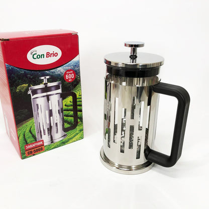 Заварник Con Brio CB-5060 Френч-пресс 600 мл,  Чайник самовар стеклянный, Заварники для чая и кофе