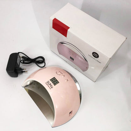 Ультрафиолетовая лампа для Маникюра UV LAMP Sun 6, Светодиодная сушилка для гель лака. Цвет: розовый