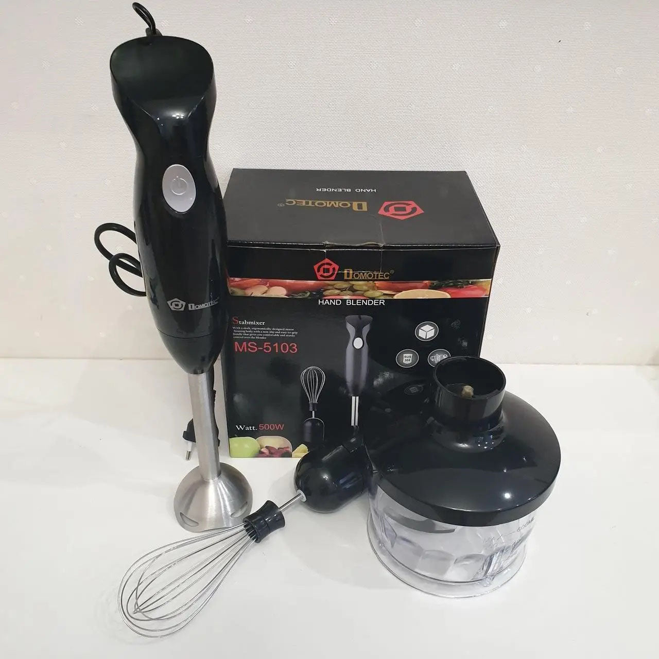 Блендер DOMOTEC MS-5103 3в1 погружной, 500 Вт, ручной погружной блендер, электрический блендер