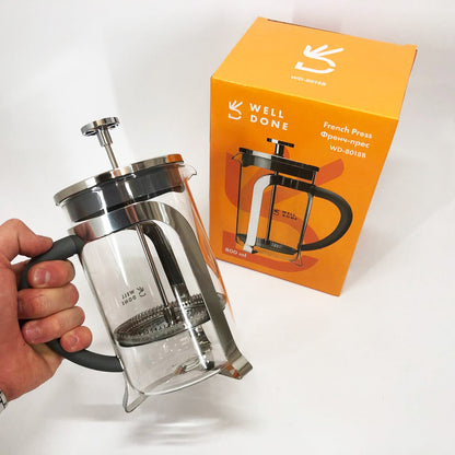 Френч-пресс Well Done WD-8018B с ручкой soft-touch 800 мл, Китайский заварник чайник для заваривания трав