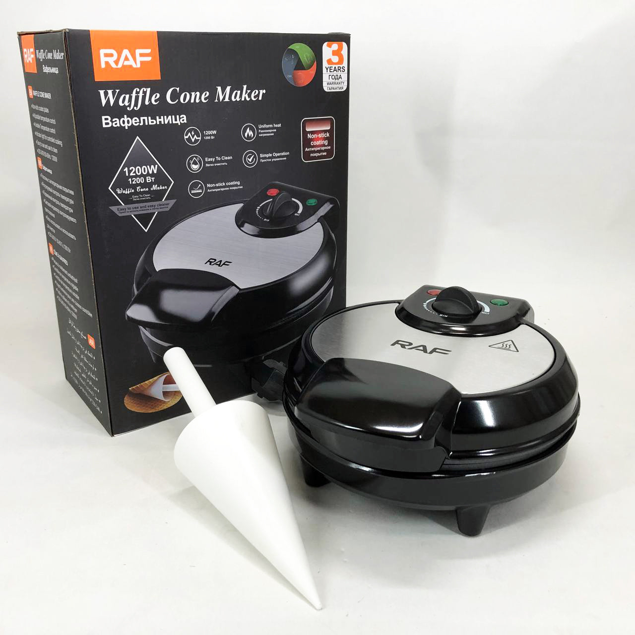 Вафельница электрическая RAF R.220, 1200 Вт с антипригарным покрытием