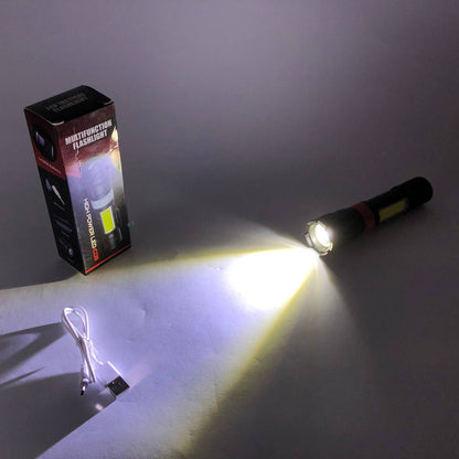 Фонарь ручной аккумуляторный PL-826-P70-COB(white+red), Портативный точечный фонарь, Походный фонарик