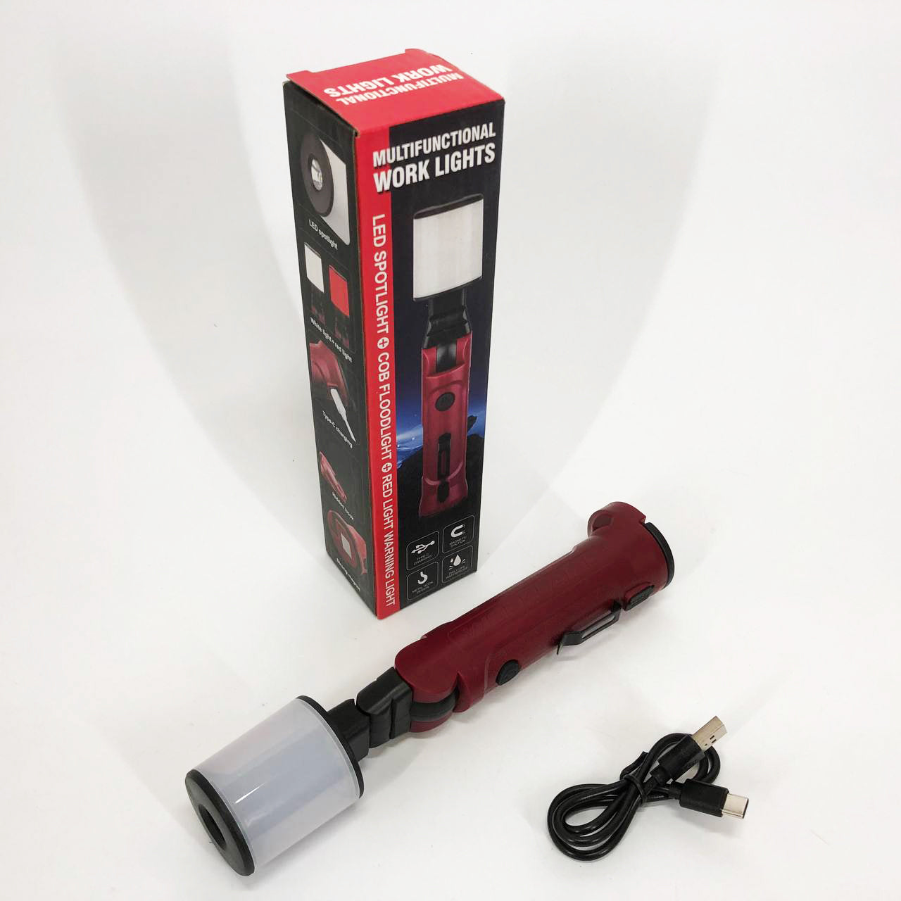 Фонарь аккумуляторный WORKLIGHT-072-XPE 10W 350Lm с крюком и магнитом, Многофункциональный led фонарь