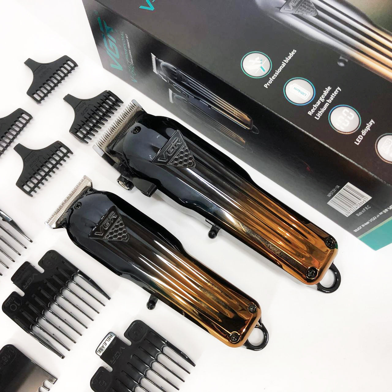 Комплект VGR 2 в 1 V-646 аккумуляторная машинка для стрижки и триммер