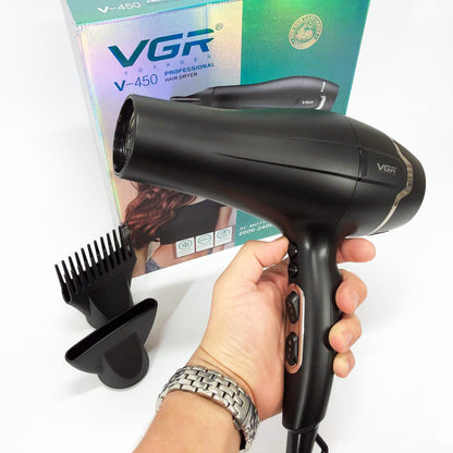 Професійний фен VGR V-450 для сушіння укладання волосся 2400 Вт режим Turbo, Повітряний стайлер для волосся