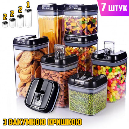 Набор контейнеров для еды FOOD Storage Container Set на защелках с уплотнителем из 7 предметов