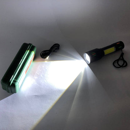 Фонарик 623-TG+COB, Переносной ручной мощный фонарь, Портативный светодиодный фонарь с зарядкой