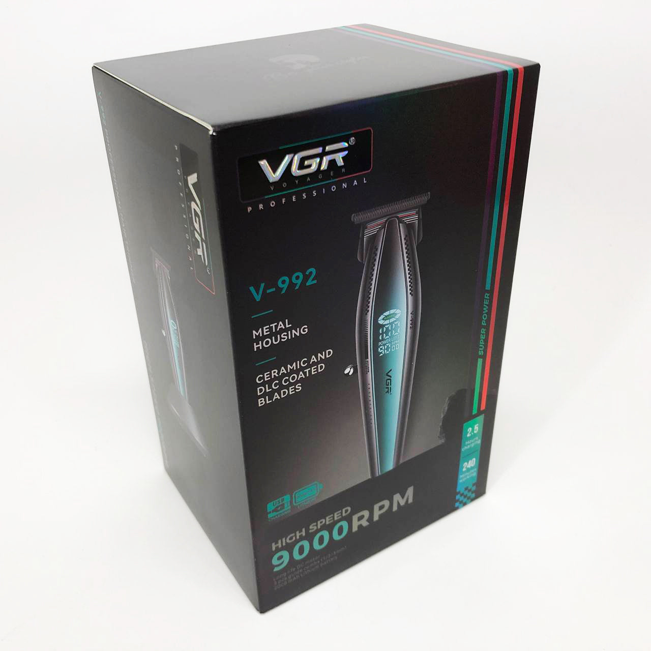 Машинка для стрижки волос с мощным мотором XPRO VGR V-992 с насадками 1-2-3 мм