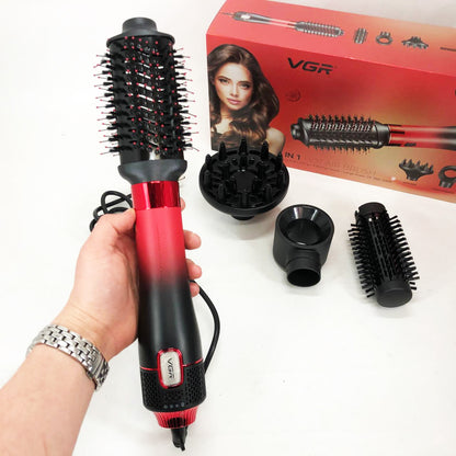 Фен-щітка стайлер VGR V-484 4 в 1. Колір: червоний
