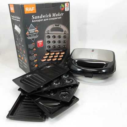 Мультимейкер 6в1 RAF R.541 Гриль прижимной сэндвичница вафельница орешник бутербродница