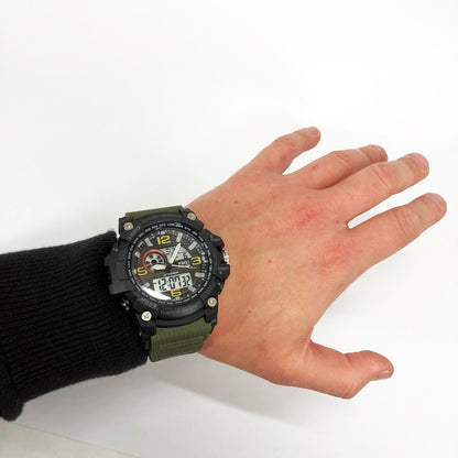 Часы наручные мужские SKMEI 1283AG ARMY GREEN, армейские часы противоударные. Цвет: зеленый