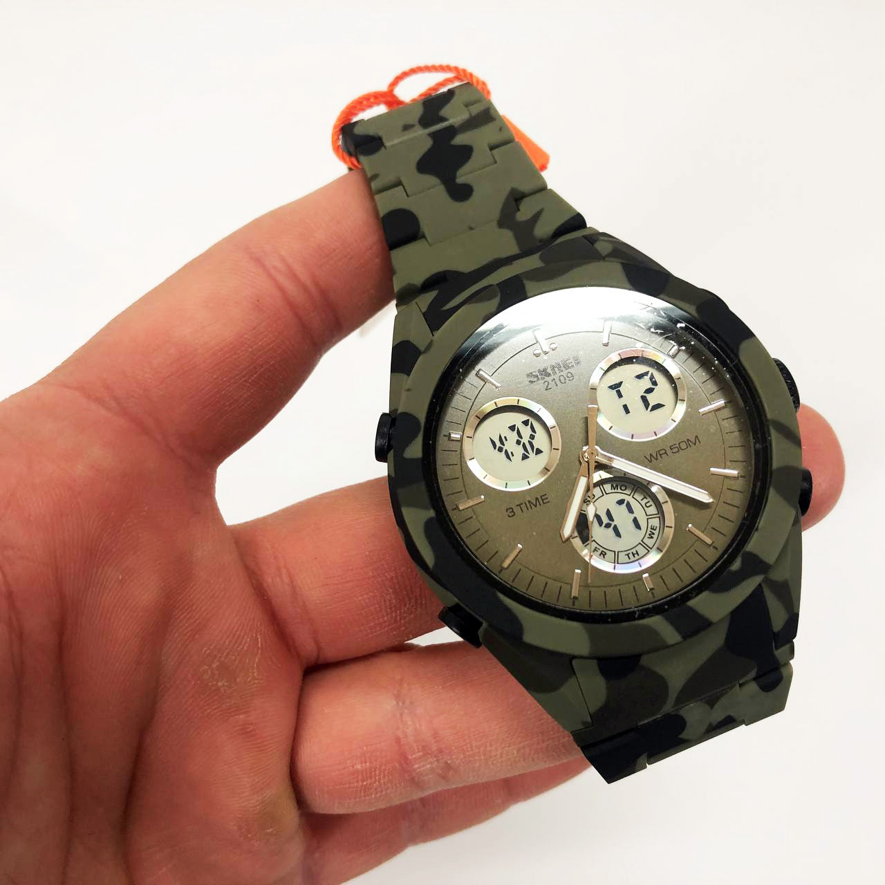 Часы наручные мужские SKMEI 2109CMGN, оригинальные мужские часы, военные мужские наручные часы зеленые