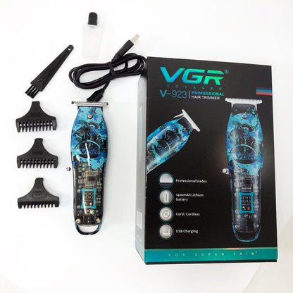 Триммер для волос и бороды профессиональный VGR V-923 аккумуляторный с LED-индикатором