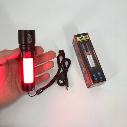 Фонарь 611-TG+COB(white+red), Фонарики для экстренных ситуаций и аварий, Поисковый фонарь ручной