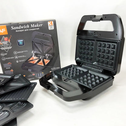 Мультимейкер RAF R.552 – 7 в 1: вафельница, гриль, сэндвичница, пончики, орешки, кексы, печенье, 800 Вт