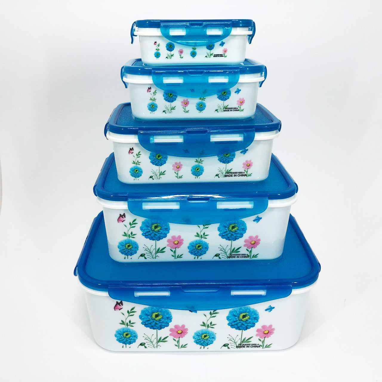 Набор контейнеров UNIQUE UN-1514 5шт. Цвет: голубой