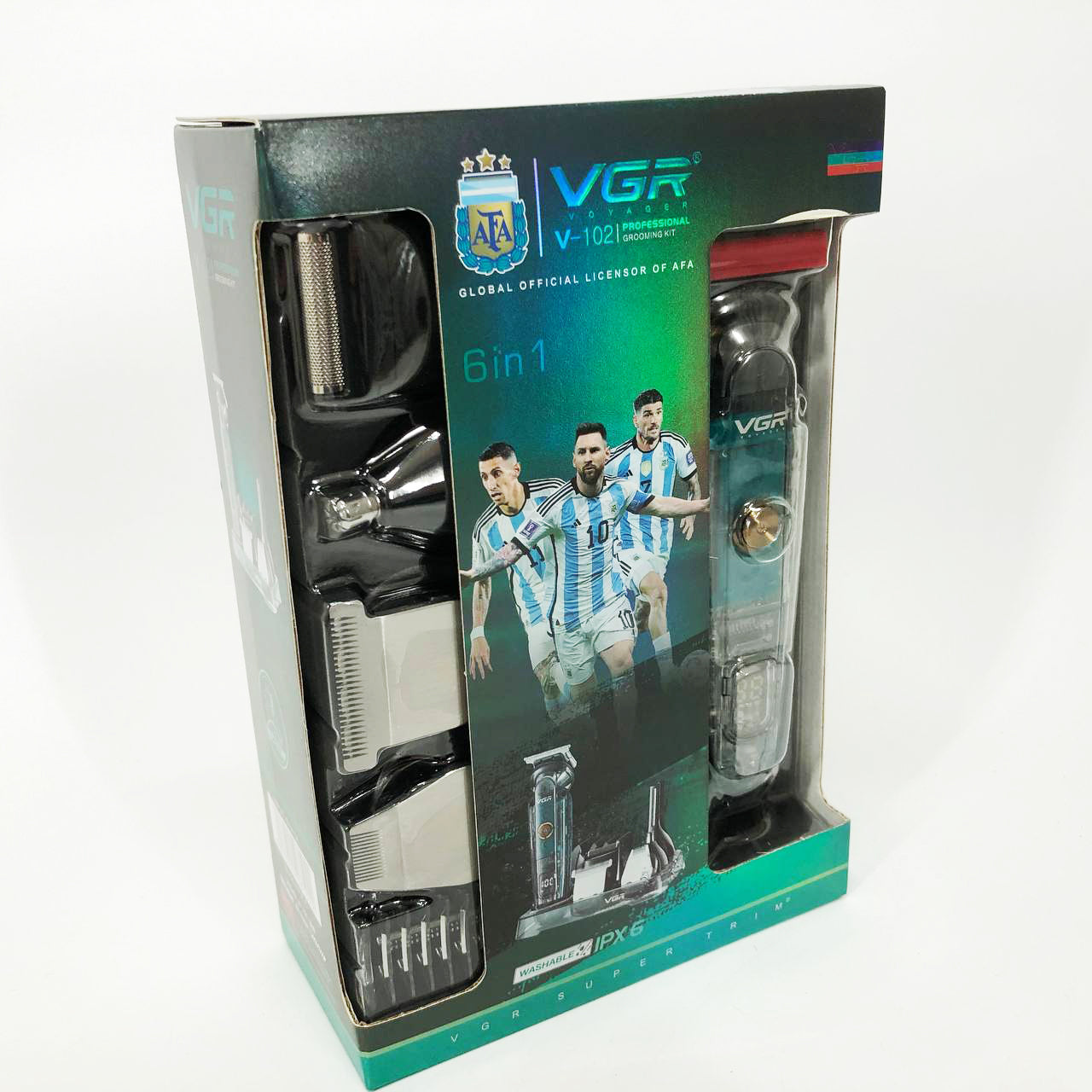 Машинка для стрижки волос, носа, бороды, бритва VGR V-102 5в1 беспроводной триммер с дисплеем