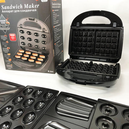 Мультимейкер 6в1 RAF R.541 Гриль прижимной сэндвичница вафельница орешник бутербродница