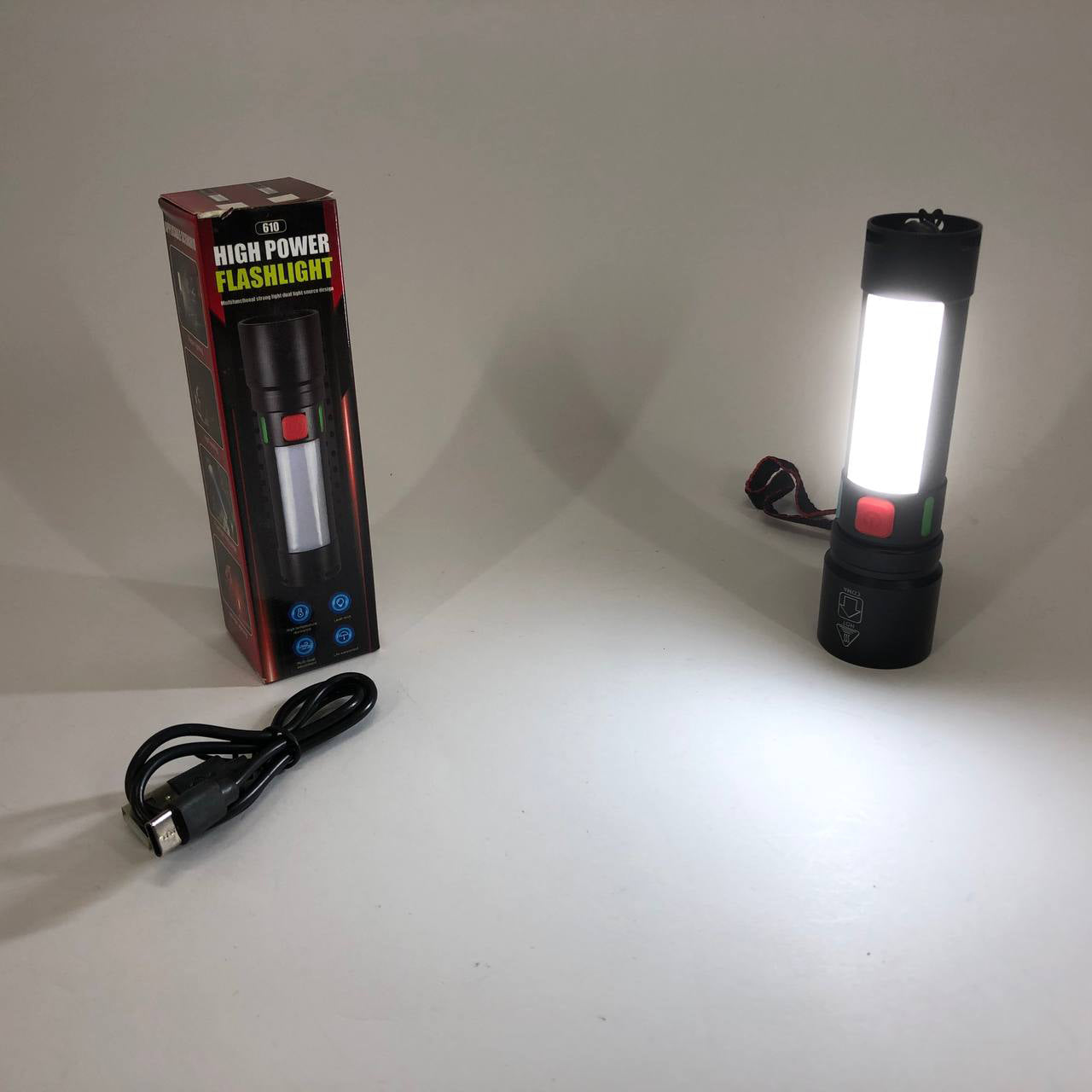 Фонарь 611-TG+COB(white+red), Фонарики для экстренных ситуаций и аварий, Поисковый фонарь ручной