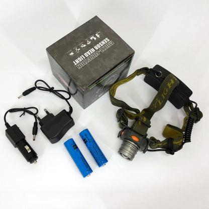 Налобный фонарь тактический Bailong BL-1505 \ 602B SENSOR с датчиком движения, Фонарик налобный led