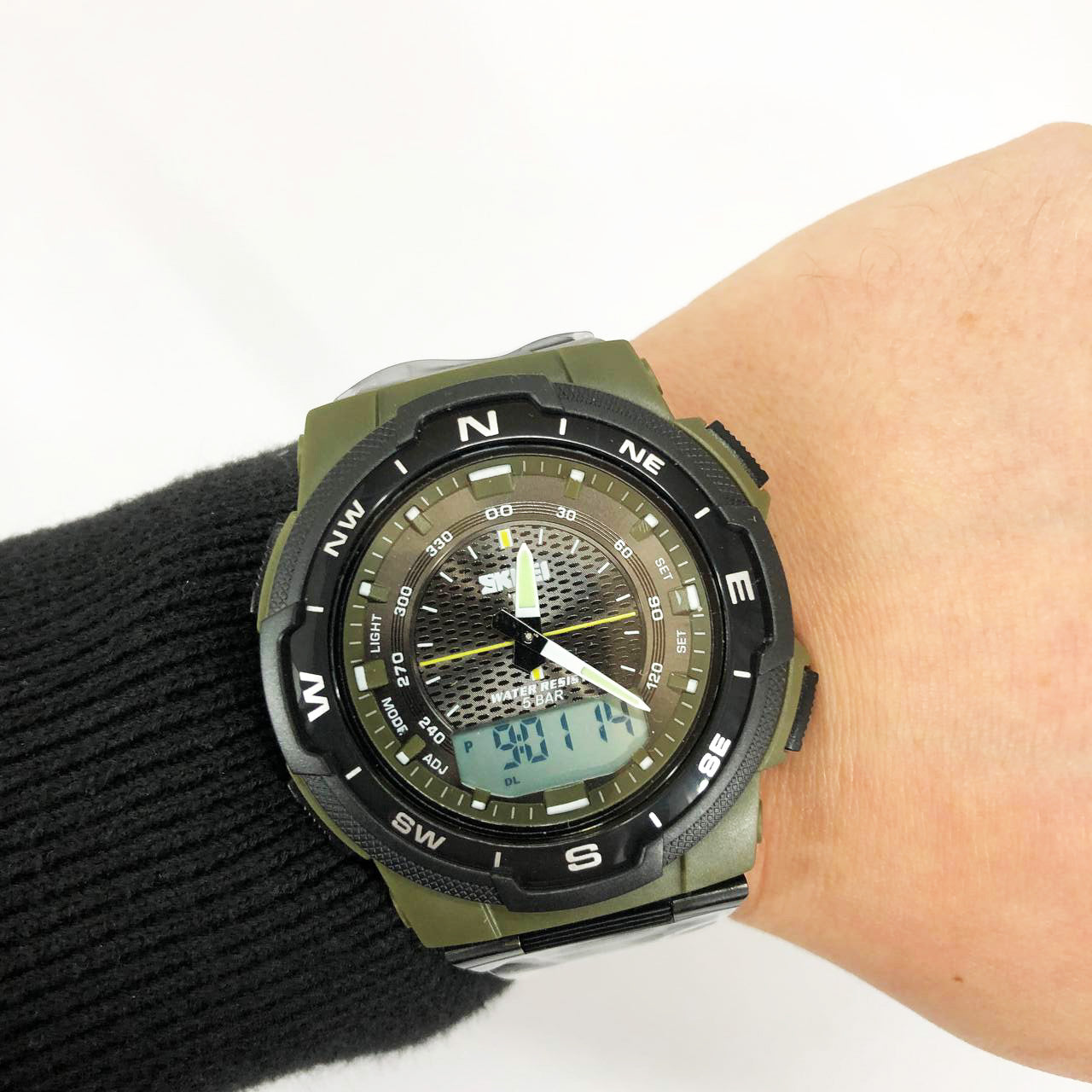 Годинник наручний чоловічий SKMEI 1370AG, армійський годинник протиударний, годинник армійський скмей