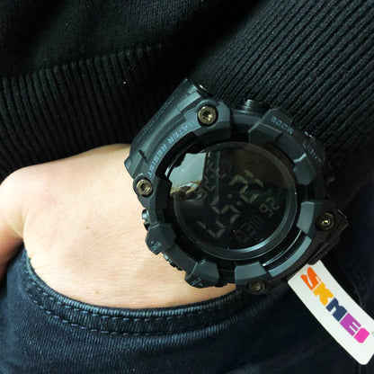 Годинник наручний чоловічий SKMEI 1968BKBK BLACK-BLACK, водостійкий тактичний годинник. Колір: чорний